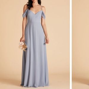 Birdy Grey Women's Devin Chiffon Dusty Blue Bridesmaid Dress Medium